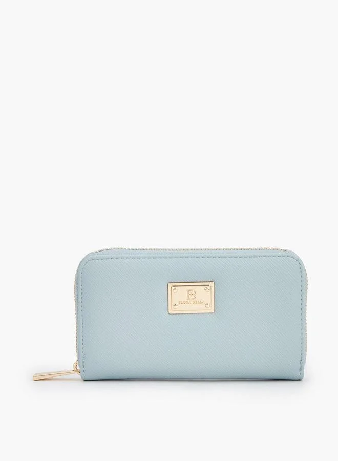 Floral Print Wallet With Zip Closure